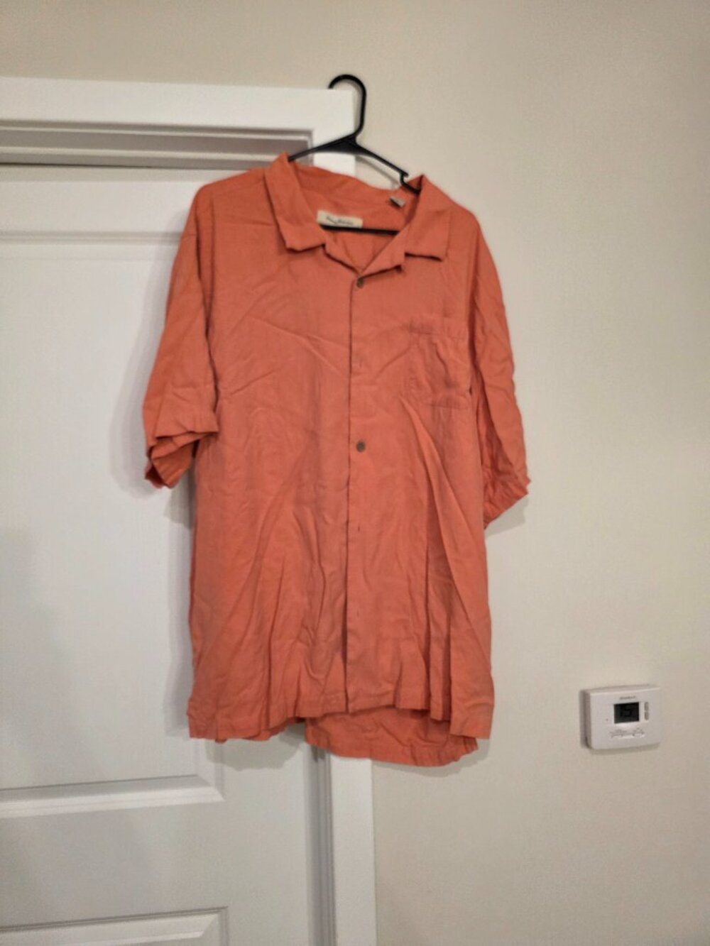 Tommy Bahama Silk Blend Camp Shirt Coral Peach Men's 3XL / 3TG